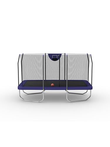 Skywalker Trampolines Rectangle Jump-N-Dunk Trampoline with Enclosure Slam Dunk A safe, roomy,