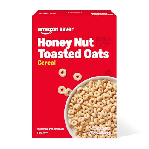 Amazon Saver, Honey Nut Toasted Oats Cereal, 12.25 Oz (Previously Happy Belly, Packaging May Vary)