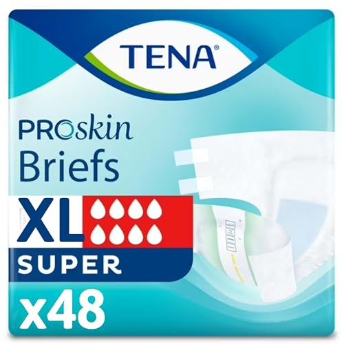 TENA ProSkin Unisex Adult Diapers with Tabs, Maximum Absorbency, X-Large, 48 ct