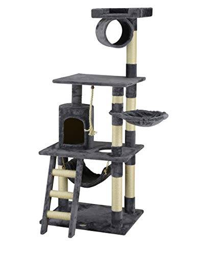 Go Pet Club 62" Cat Tree Condo Furniture, Beige