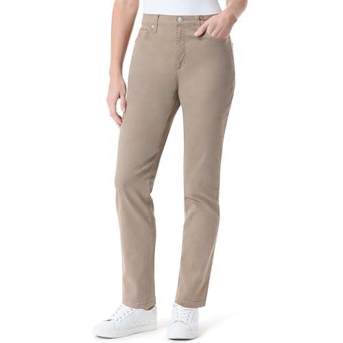 Gloria Vanderbilt Women's Amanda Classic High Rise Tapered Jean Standard, Hazelnut, 16