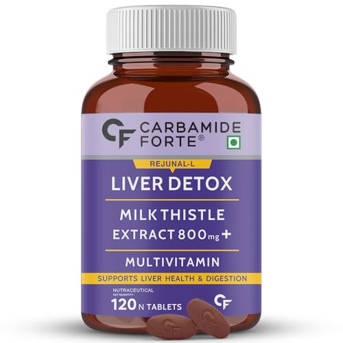 Carbamide Forte Liver Detox Supplement with Milk Thistle | 800mg Milk Thistle Extract (30:1) | Liver Detox Tablets with Added Multivitamins & Amino Ac