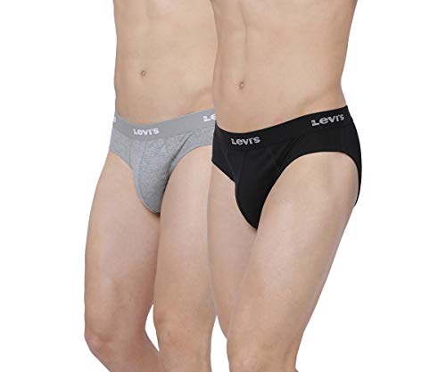 Levi's 002 Classic Brief for Men | 100% Pure Cotton | Solid | Durable Comfort | Breathable Men's Underwear | Anti-roll Waistband | Extra Supportive Gu