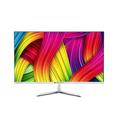 Zebronics 24 inch (60.4 cm) LED Monitor with Full HD Display, HDMI and VGA Port, built in Speaker, Slim Bezel, Metal Stand and Wall Mountable - Zeb-A2