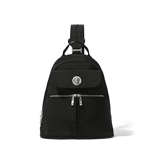 Baggallini Naples Convertible Backpack - Travel Sling Crossbody - 12" Nylon Handbag w/RFID & Padded Tablet Sleeve