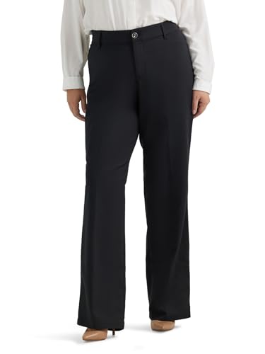 Lee Women's Plus Size Ultra Lux Comfort with Flex Motion Trouser Pant Black 22W Medium, 22