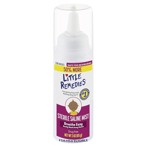 Little Remedies Sterile Baby Saline Nasal Mist, Safe for Newborns to Relieve Stuffy and Dry Noses, 3 Fl Oz : Baby