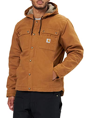 Carhartt Men's Relaxed Fit Washed Duck Sherpa-Lined Utility Jacket-Carhartt Brown-X-Large