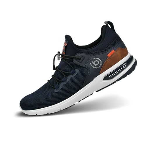 (-38%) bugatti Herren Low-Top Sneaker, Männer Halbschuhe, Wechselfußbett,Strassenschuhe,Freizeitschuhe,Turnschuhe,Laufschuhe,dunkelblau (4100),43 EU / 8.5 UK