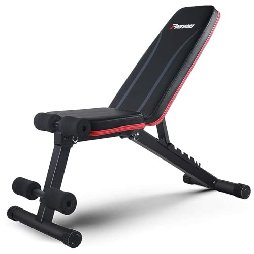 (-27%) PASYOU Hantelbank Klappbar Verstellbar, Multifunktions Trainingsbank Schrägbank für Ganzkörper-workout，10 in 1 Fitnessbank für zu Hause oder im Fitnessstudio, 230kg Gewichtskapazität