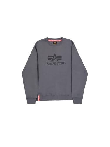 ⚡ BLITZDEAL (-59%) Alpha Industries Herren Basic Pullover Sweatshirt, Blickdicht, Grauschwarz/Schwarz, XXL