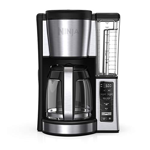 Ninja 12-Cup Programmable Coffee Maker, 2 Brewing Styles, Adjustable Warming Plate, 60 oz Water Reservoir, Delayed Brew, Black/Stainless Steel