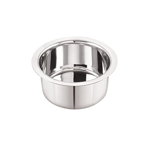 Neelam Stainless Steel 8 22G Flat Bottom Tope, 550ml, Silver Durable, Durable Cookware for Efficient Cooking, Boiling, and Steaming with Excellent Hea