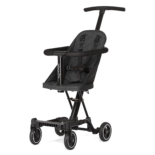 Dream On Me Lightweight and Compact Coast Rider Stroller with One Hand Easy Fold, Adjustable Handles and Soft Ride Wheels, Black