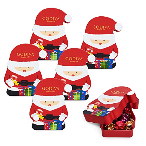 Godiva Assorted Wrapped Chocolate Santa Gift Boxes, Set of Six