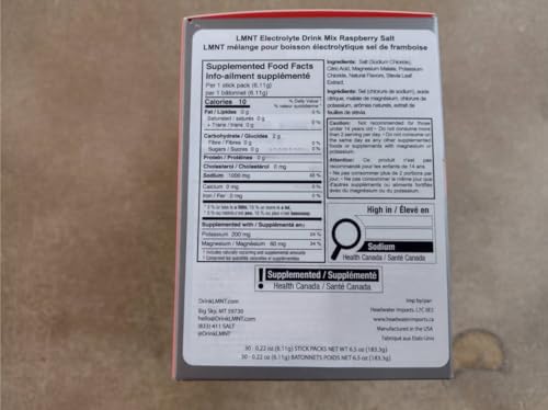 LMNT Zero Sugar Electrolytes Raspberry Salt 30 Count