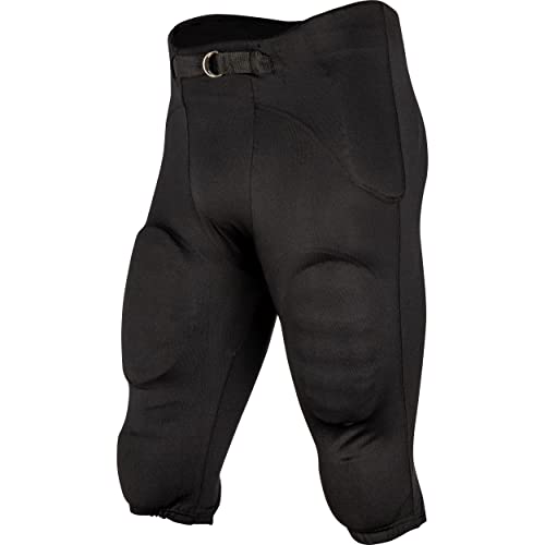 CHAMPRO Men's Standard Safety Practice Football Pants with Pads. Black Large