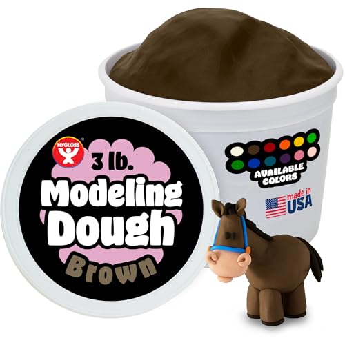 Hygloss Play Modeling Dough for Kids – Safe & Non-Toxic Sensory Dough for Arts and Crafts – 3 lb Tub – Play Clay for Toddler Activities, Preschool Classroom Must-Haves – Brown Color, Unscented