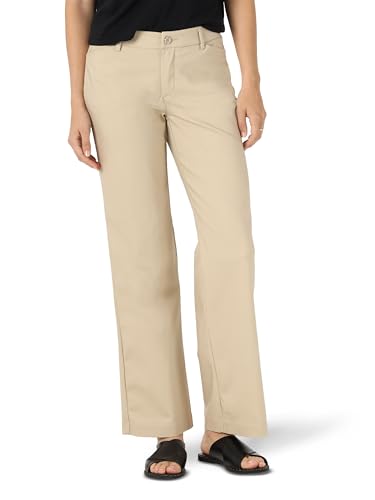Lee Women's Ultra Lux Comfort with Flex Motion Trouser Pant Bungalow Khaki 16 Medium