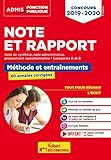 Note Et Rapport Mthode Et Entranement 40 Sujets Corrigs Concours 20192020 Catgories A Et B Toutes Filires Admis Fonction Publique