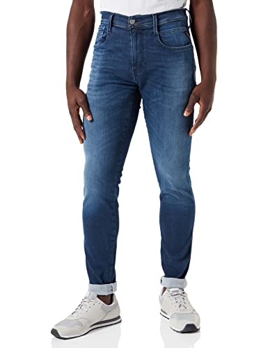 (-45%) Replay Herren Jeans Anbass Slim-Fit Hyperflex Cloud mit Stretch, Dark Blue 007 (Blau), 33W / 34L