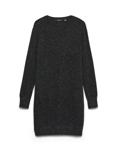 🔥 STARKER PREIS (-49%) VERO MODA Mini Strickkleid Meliert Langarm Rundhals Regular Fit Kleid Kurz Basic Oberschenkellang VMDOFFY