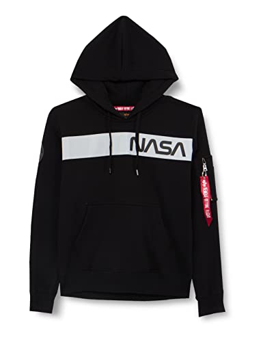 🔥 SELTEN SO GÜNSTIG (-50%) Alpha Industries NASA RS Hoody Kapuzensweat für Herren Black