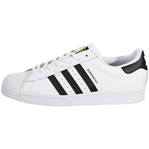 adidas Originals Men's Super-Star Sneaker, White/Black/White, 10