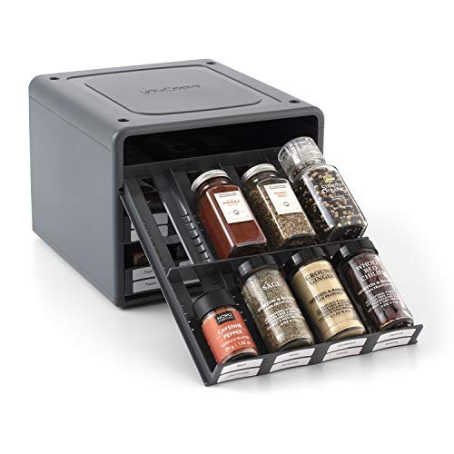 YouCopia SpiceStack 24-Bottle Adjustable Spice Rack Cabinet Organizer Granite