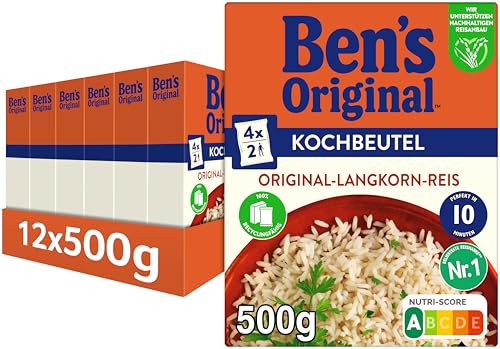 (-29%) Ben's Original Original-Langkorn-Reis, 10 Minuten Kochbeutel,12 x 500g