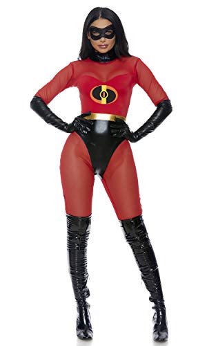 Forplay Women's Super Suit Sexy Superhero Costume Adult Costume, Red, M/L