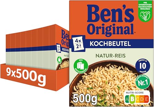 (-29%) Ben's Original Natur Reis, 10 Minuten Kochbeutel, 9 x 500g, Multipack