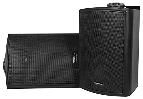 Rockville Pair HP5S BK 5.25" Outdoor/Indoor Wall Mount Speakers, 140W RMS/420W Peak, IPX44 Weatherproof, Swivel Brackets, for Patio, Home, or Commercial Use
