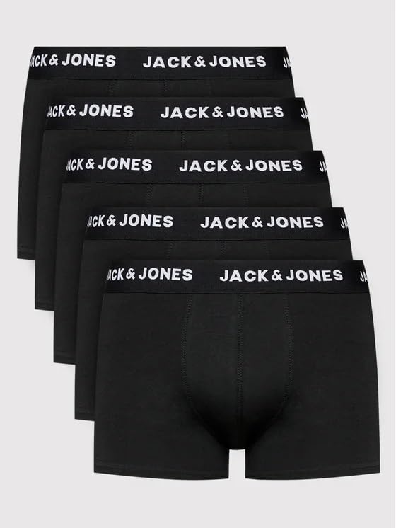 (-41%) JACK & JONES Herren Jachuey Trunks 7 Pack Boxershorts, Schwarz, M EU