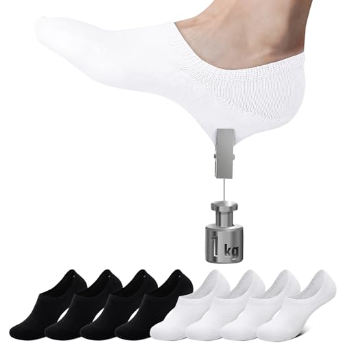 (-63%) Falechay 8 Paar Sneaker Socken Damen Herren Füßlinge 43-46 Schwarz Weiß