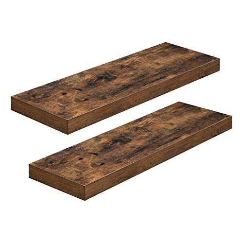 VASAGLE Floating Shelf Set of 2 Rustic Brown Wall Mounted