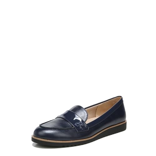 LifeStride Womens Zee Loafer, Navy Shiny, 8.5 Wide US