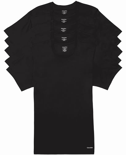 Calvin Klein mens 100% Cotton T-Shirt Packs 3 WHITE / 2 HEATHER GREY - TANK M
