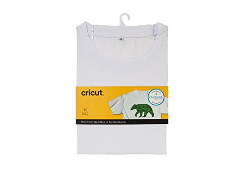 Cricut Men's T-Shirt Blank, Crew Neck, M White