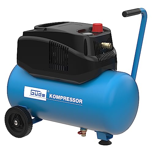 (-50%) Güde Kompressor 190/08/24 ölfrei (max. Druck 8 bar, Kessel 24 l, 1200 W, Ansaugleistung 190 l/min, Druckminderer, Manometer, Kondensatablassschraube, Druckluftkupplung, mobil mit Transportgriff)