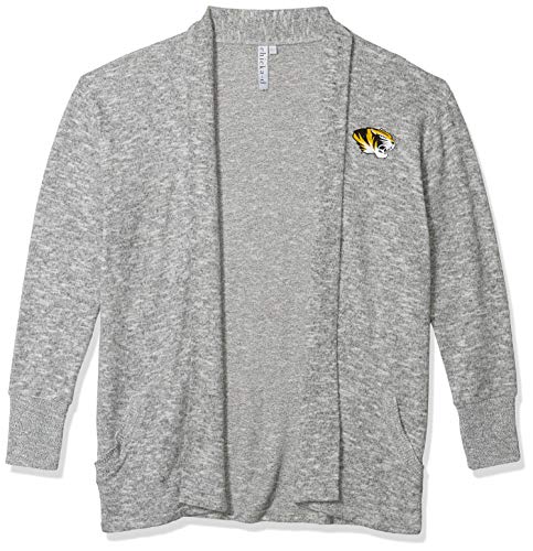 Chicka-d Missouri Tigers Women's Cozy Fleece Cardigan Heather Grey, Medium
