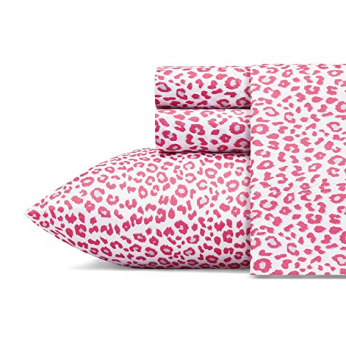 Betsey Johnson Betsey'S Leopard Microfiber Pink 4 Piece Sheet Set-Queen
