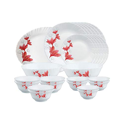 Larah By Borosil Opalware Dinner Set, 27 Pcs