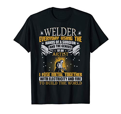 Funny Stick welder shirt – Old Man Welder experienced arc welder graphic with welding helmet design, welder dad gift