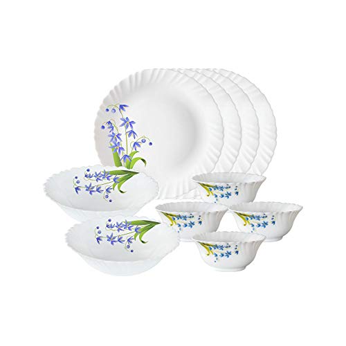Lavender Opalware Floral Dinner Set, 10 -Piece, White