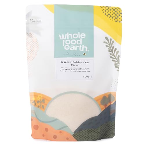 Wholefood Earth Organic Golden Cane Sugar 500g Raw | Unrefined | Vegan | GMO Free | Certified Organic