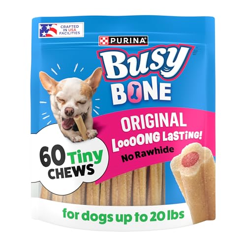 Purina Busy Bone Adult Toy Breed Dog Chew Bone Treats, Tiny - 60 ct. Pouch