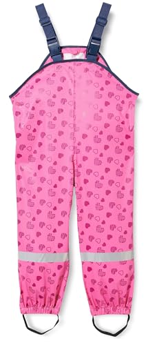 🔥 STARKER PREIS (-38%) Playshoes Matschhose Regenlatzhose Ungefüttert Unisex Kinder Wind- und wasserdichte Regenhose Regenbekleidung, Herzchen, 98