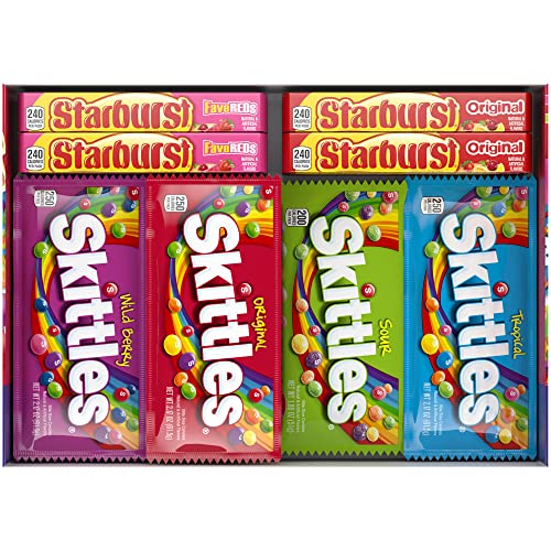 SKITTLES & STARBURST Assorted Candy Variety Pack for Holidays, Candy Assortment, Party Favors, 62.79 oz (30 Count) Bulk Box