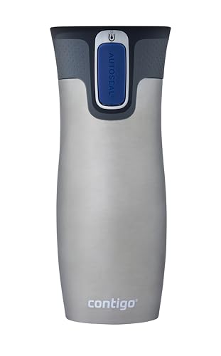 (-34%) Contigo Thermobecher West Loop Autoseal, Edelstahl Isolierbecher, Reisebecher, Kaffebecher To Go, auslaufsicher, 100% dicht, hält bis zu 5h heiß/12h kalt, 470 ml, BPA frei, Stainless Steel